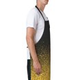 thumbnail image 3 of Lsque Gold Glitter Gradient Waterproof Apron Chef Aprons for Men Heavy Duty Chemical Work Apron Extra Long Grilling Aprons with Adjustable Bib Apron, 3 of 9