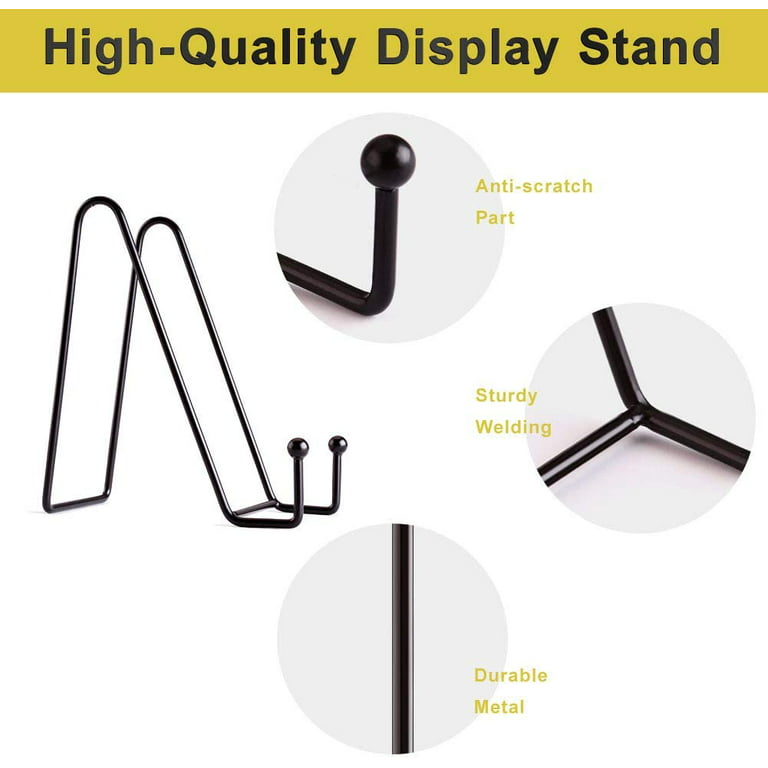 XXMAO Lanney 4 Pack 3.3'' Metal Easel Display Stand Holder for Plate  Picture Home Decor 