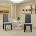 thumbnail image 4 of Vanity Art Parsons Upholstered Dining Chair Modern Accent Chair Living Room Armless Side Chair with Wooden Legs (Set of 2) (Gray) UC-6G, 4 of 8