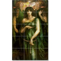 Ceramic Tile Mural-Dante Gabriel Rossetti Mythology Tile Mural Residential Renovations Design Idea. 18" w x 30" h using (15) 6 x 6 ceramic tiles