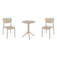thumbnail image 2 of Compamia Lucy Round Bistro Set 3 Piece with 24 inch Table Top Taupe, 2 of 4