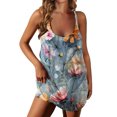 thumbnail image 2 of ICHUANYI Clearance Summer Athletic Dress For Women Shot Mini Dress Onesie Oversized Romper Pockets Free Built-in Shorts(Navy, L) ICHUANYI WER2023081012276, 2 of 9