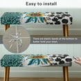 thumbnail image 4 of Xoenoiee Sunflower Leopard Cow Pattern Stretch Rectangle Dining Bench Coverm Anti-Dust Removable Bench Slipcover Machine Washable Seat Cushion Protector for Bedroom, Kitchen, Hotel, Banquet, 4 of 7