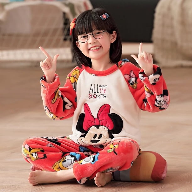 Conjuntos de Pijamas de franela gruesa para niños y niñas, ropa de dormir de lana de Coral, dibujos animados, Otoño e Invierno xuanjing unisex