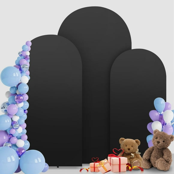 Juego de fundas para telón de fondo con forma de arco de boda MEKOTRIN Arch, negro, de 4 a 6 pies