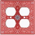 thumbnail image 5 of Metal Light Switch Plate Cover Red Floral Bandana Paisley Tile Pattern TIL049, 5 of 15