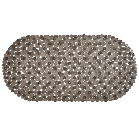 Bath Bliss PVC Extra Long Massaging Texture Design Bath Mat in Smoke