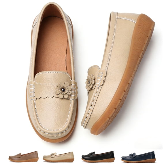 CHICVOMEY Dressy Shoes for Women Loafers Penny Loafers for Women with Arch Support Slip On Flats for Walking & Work