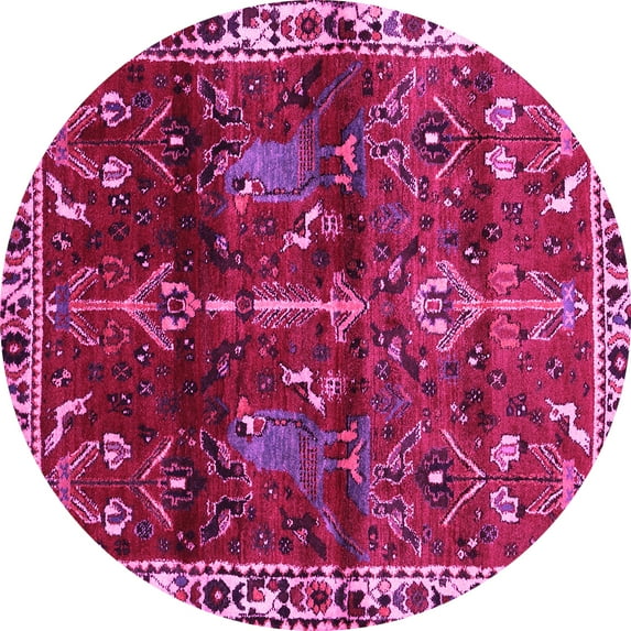 Ahgly Company Indoor Round Persian Pink Traditional Area Rugs, 8' Round