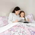 thumbnail image 5 of Manfei Cute Butterflies Bedding Comforter Set,Flying Animal Twin Comforter Sets,Purple White Checkered Bedding Set For Girls Kids,Super Cozy Room Decor,2-Piece, 5 of 8