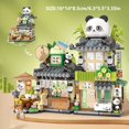 thumbnail image 1 of 1077pcs Little Bear Coffee Shop/860pcs Panda Tea House Mini Building Blocks Toy, Cute Street View Architectural Model Set, Room Decorations, New Year Gift, Christmas Gift, Birthday Gift, 1 of 5