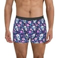 thumbnail image 1 of Balery Skull Purple Flower Calzoncillos bóxer para hombre, ropa interior de algodón suave y transpirable con cinturilla de nailon-X-Large, 1 of 5