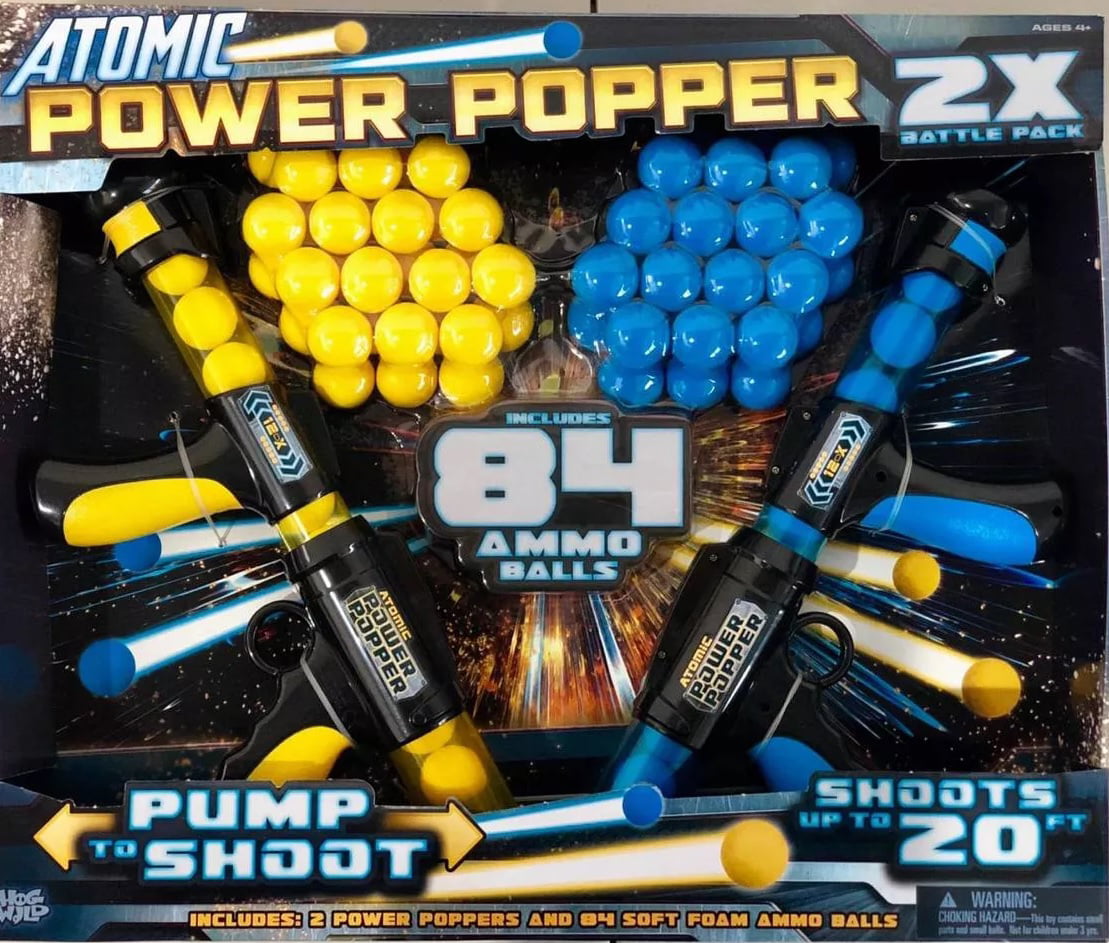 Atomic Power Popper 2-pack With 84 Balls Shoots up to 20 Feet for sale online 