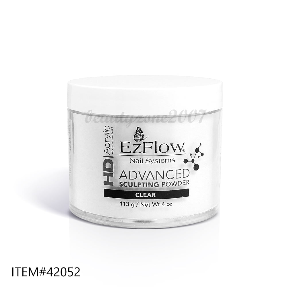ez flow high definition powder false nails, clear, 4 ounce