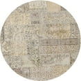 thumbnail image 1 of Ahgly Company Indoor Round Contemporary Brown Patchwork Area Rugs, 3' Round, 1 of 6