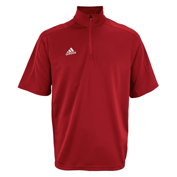 adidas Game Built Short Sleeve QuarterZip Top Men's Multisport, Varsity Red 2XL