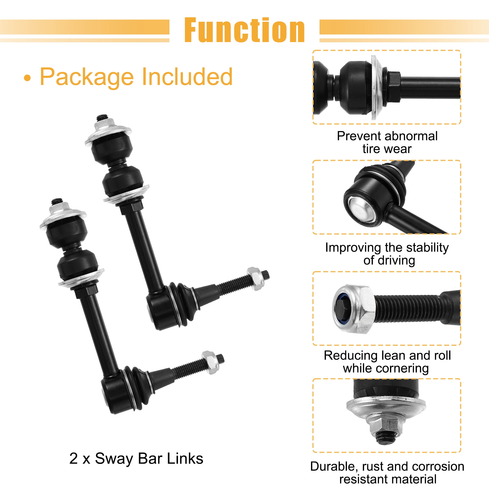 2pcs Front Sway Bar Links 5093111AA K80467 Stabilizer Link Suspension for Dodge for Ram 3500 2004-2005 2500 2003-2005