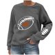 thumbnail image 3 of TaTaai Women Crew Neck Baseball Print Long Sleeve Drop Shoulder Hoodie Casual Fashion Top Ladies Daily Lounge Work Wear Soft Warm Breathable No Fading Versatile Top Gift, 3 of 4