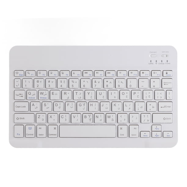 Teclado inalámbrico ultrafino de 10 pulgadas para computadoras inteligentes con Bluetooth (árabe)