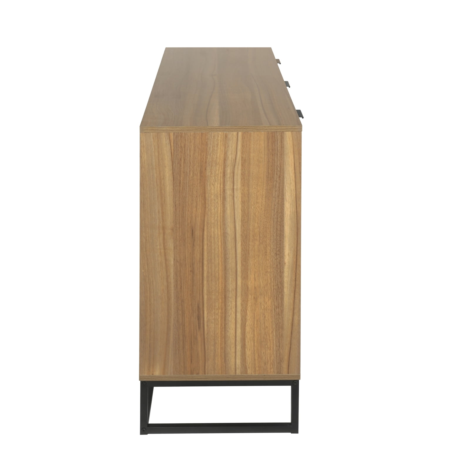 Yardi Yard 7 Double Drawer Dresser for Bedroom, Modern Accent Wide Chest with Black Knobs and Metal Legs Walnut Yardi Yard 7 Double Drawer Dresser for Bedroom, Modern Accent Wide Chest with Black Knobs and Metal Legs Walnut