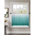thumbnail image 2 of Sheer Curtains 45 Inch Length, Teal Green Ombre Semi Sheer Curtains Light Filtering Window Treatment, Contemporary Gradient Abstract Art Privacy Voile Drapes for Living Room Bedroom 52x45 Inch, 2 of 7