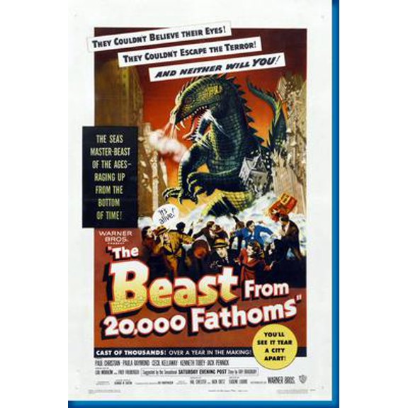 Beast From 20000 Fathoms Movie Poster Reprint 27inx40in for any room 27x40 Square Adults Best Posters