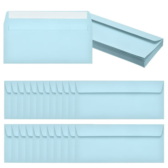 Uxcell 24 Pack Light Blue #10 Business Envelopes, Colored Self Seal Letter Size