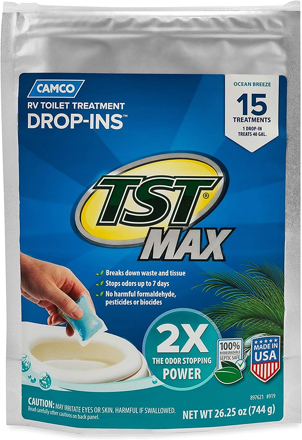 Camco TST MAX RV Toilet Treatment DropINs Control Unwanted Odors and
