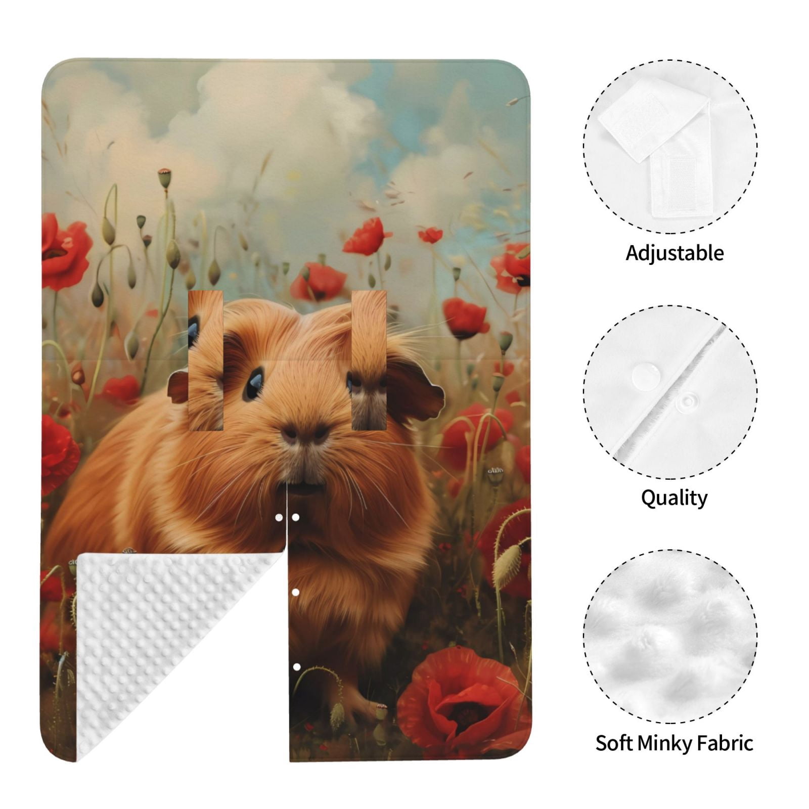 Naloa Rose Cute Guinea Pig Baby Car Seat Cover, Breathable Baby Carrier Cover, Multiuse Baby Carrier Cover & Nursing Breastfeeding Cover