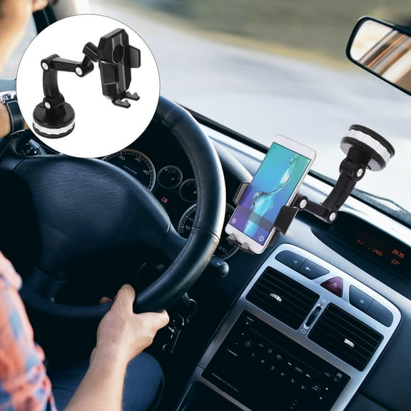 AURARMLET Car Phone Stand with Quick Installation and Adjustable Width for Secure Grip Black Holder