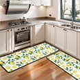 thumbnail image 3 of Kitchen Rugs Sets Of 2,Yellow Lemon Fruit Slices White Pattern Anti Fatigue Kitchen Mat Rugs Non Slip Washable,Decorative Kitchen Floor Mats for Kitchen,Sink,Laundry,17"x47"+17"x47", 3 of 5