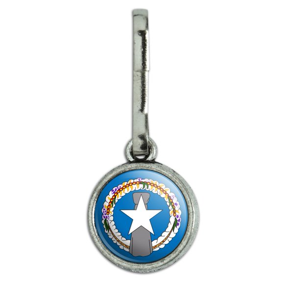 Northern Mariana Islands US Territory Flag Antiqued Charm Clothes Purse Suitcase Backpack Zipper Pull Aid