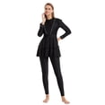 thumbnail image 5 of Long Sleeve Swimsuit for Women Rash Guard Tankini Top with Swim Cap and Matching Bottoms Full Coverage Sun Protection Swimwear for Beach, 5 of 9