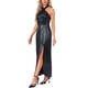 thumbnail image 4 of VESTIDO MAXI HALTER DE SATÉN FLORAL SIN ESPALDA Y CON ABERTURA DE CUELLO EN V PROFUNDO PARA FIESTAS Y CÓCTELES 2XL NEGRO, 4 of 6