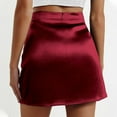 thumbnail image 6 of WENWU Women's Mini A Line Skirt Skirt High Waist Zipper Satin Ribbon Lined Skirt Skirt Skirt Lingerie Skirt, 6 of 8