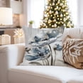 thumbnail image 4 of Ethan Taylor Floral Throw Pillow Soft Cushion Cover 'Blue and Silver Flowers II' Classical Pattern Decorative Square Accent Pillow Case, 16x16 Inches, Blue, Gray, 4 of 5