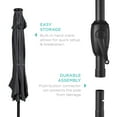 thumbnail image 6 of Best Choice Products 7.5ft Outdoor Solar Patio Umbrella for Deck, Pool w/ Tilt, Crank, LED Lights - Gray, 6 of 7