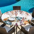 thumbnail image 6 of Orange Blue Pumpkin Fall Round Tablecloth, Fitted Table Cover with Elastic for 45"-54" Round Tables, Thanksgiving Maple Leaf Table Cloth Outdoor Indoor Dinning Party Waterproof Tablecloths, 6 of 7