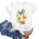 thumbnail image 3 of Gibobby Playera Manga Corta para Mujer Mujeres Casual Top Camisas Impreso Camiseta Manga Corta Suelta Temperamento Camiseta O-cuello Top Camisa(Blanco,CH), 3 of 5