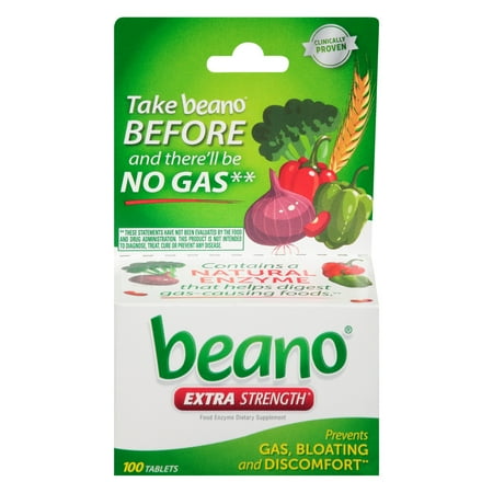 Beano Digestive Enzyme, Gas Prevention & Digestive Enzyme Supplement, 100 Count