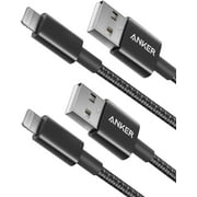 Anker 6ft Premium Nylon Lightning Cable [2-Pack], MFi Certified (Black)