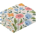 thumbnail image 2 of Dreamtimes Spring Beautiful Floral Cotton Towels Set 2 Pcs Absorbent Hand Towel Face Towels Kitchen Towels Bath Towels for Bathroom Laundry Room Kitchen 16 x 28 Inches, 2 of 7