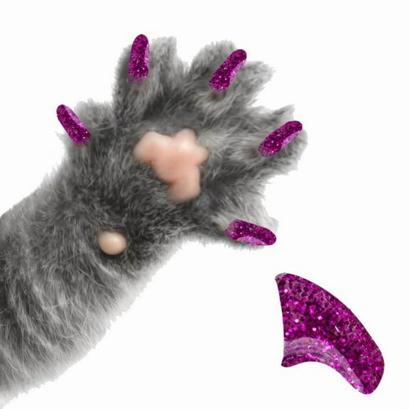 Pretty Claws Electric Lollipop Pink Nail Caps for Cats - Medium Size - 60 Pack ~ Stylish
