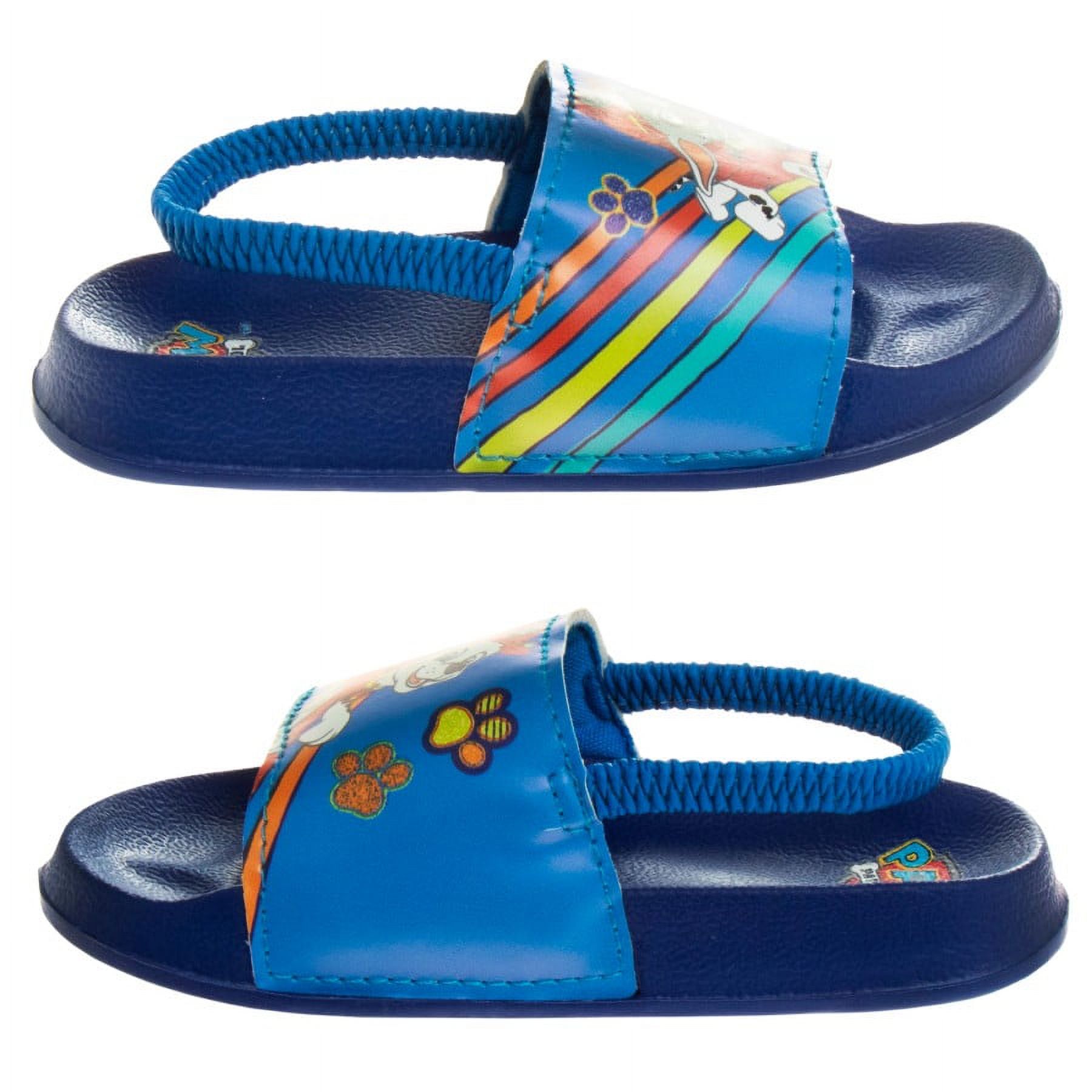 Nickelodeon Paw Patrol Toddler Boys Slide Sandals with Back Strap - Blue, 7-8