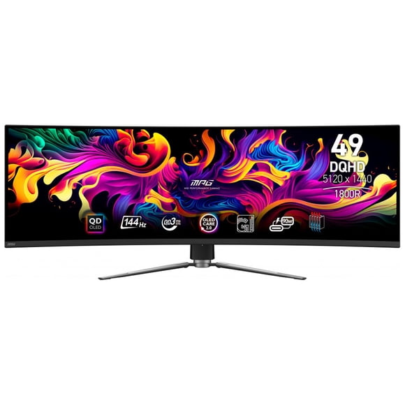 Monitor Gamer OLED Curvo 49" MSI MPG 491CQP QD-OLED DQHD 5120x1440 144Hz 0.03ms HDMI 2.1 DP 1.4a USB-C Adaptive Sync