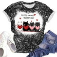 thumbnail image 4 of mihongmao Valentine Day Shirt for Women Round Neck Print Casual Print Short Sleeved Short Sleeved Round Neck Top/shirt Black M, 4 of 7