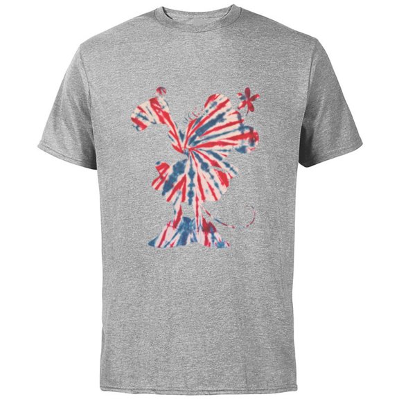 Disney Minnie Mouse Red White Blue Tie Dye - Short Sleeve Cotton T-Shirt for Adults - Customized-Athletic Heather
