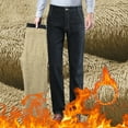 thumbnail image 5 of Lined Jeans Men 2026 Fall Winter Thick Straight Leg Business Casual Jean Pants Denim Pants Trousers with Pockets, 5 of 5