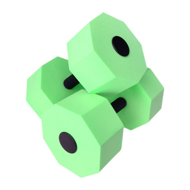 2 mancuernas acuáticas de EVA versátiles para piscina, para natación Verde