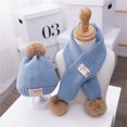 thumbnail image 1 of 2 Pcs Baby Hat Scarf Set Infant Girls Boys Baby Scarves Fleece Beanie with Earflap Sets,Blue,1-3 Years, 1 of 3